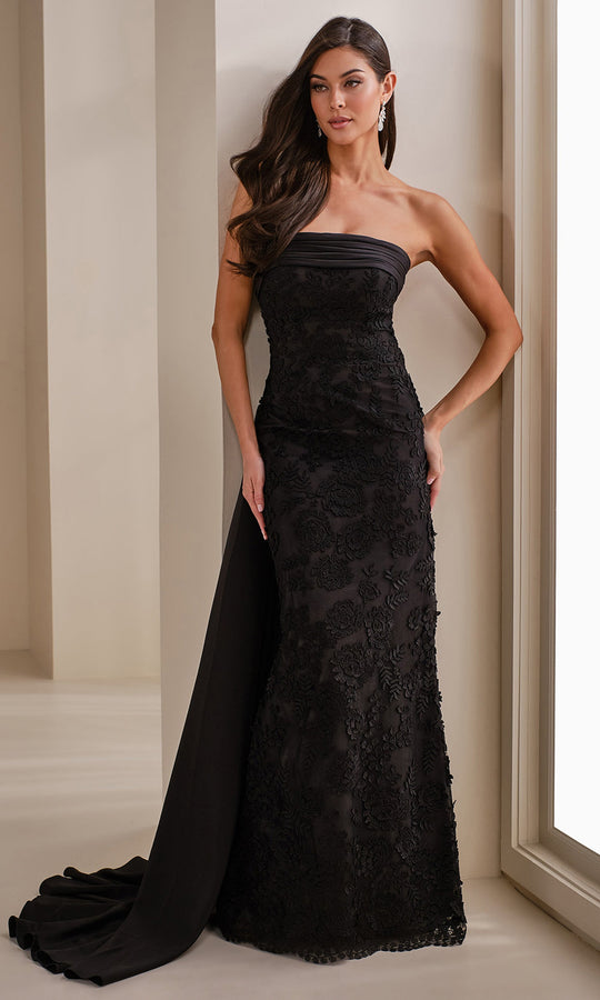 Montage by Mon Cheri M3110 Floral Strapless Dress