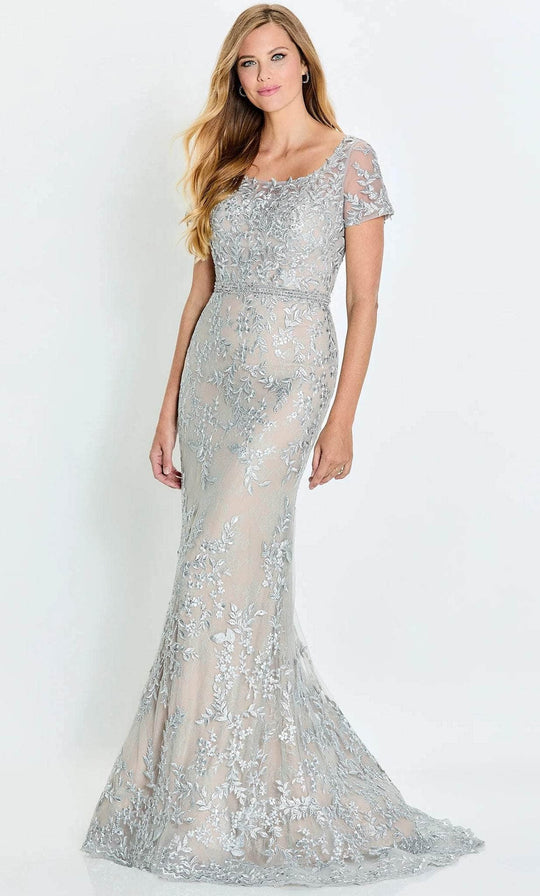 Montage M529 - Short Sleeve Embroidered Dress