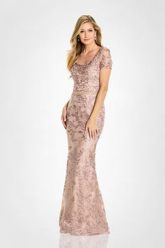 Montage by Mon Cheri M529 - Short Sleeve Embroidered Mother of the Groom Dress