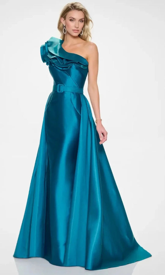 Montage by Mon Cheri M844 - Dramatic One Shoulder Mikado Gown