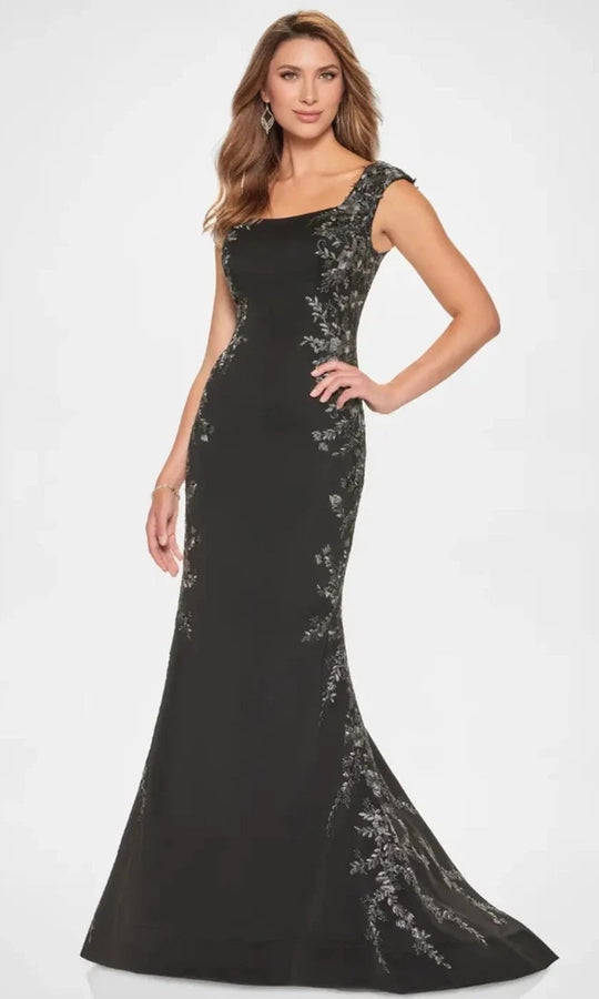Montage by Mon Cheri M847 - Beaded Lace Crepe Mermaid Gown