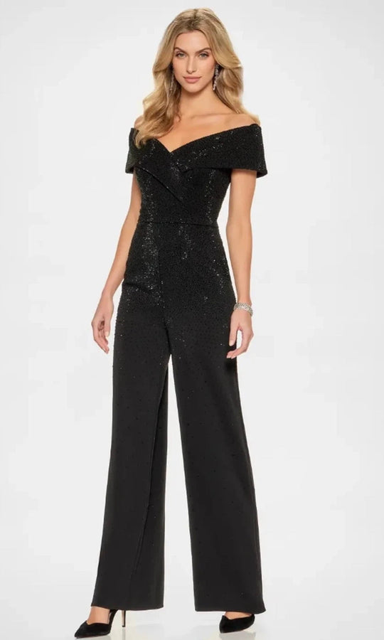 Montage by Mon Cheri M850 - Beaded Off-Shoulder Jumpsuit