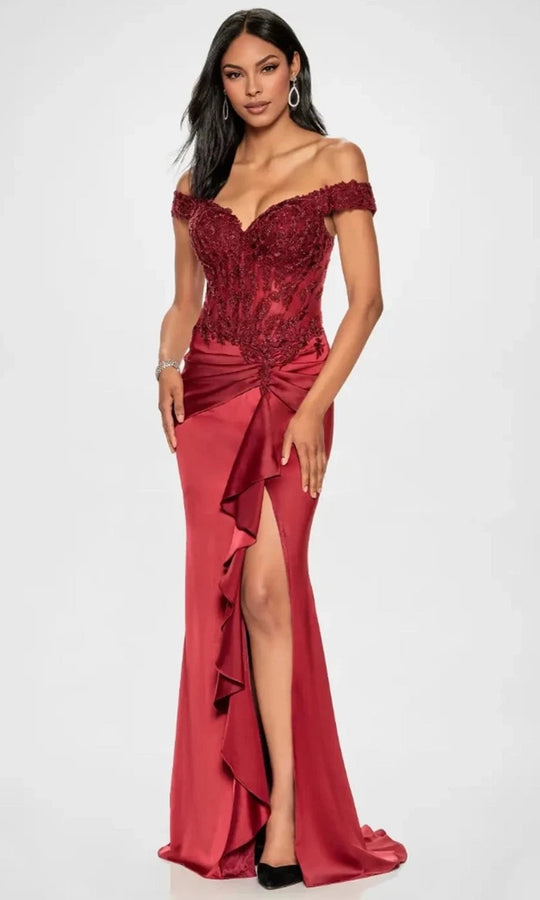 Montage by Mon Cheri M852 Appliqued Sweetheart Dress