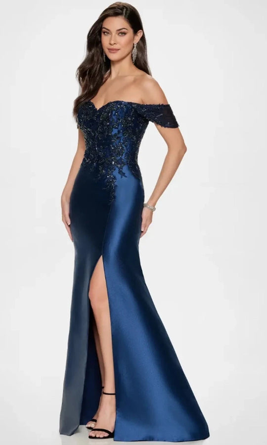 Montage by Mon Cheri M855 - Mikado Trumpet Gown with Beaded Bodice