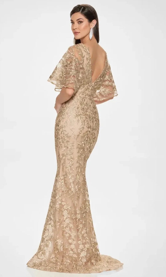 Montage by Mon Cheri M856 Floral Embroidered Dress