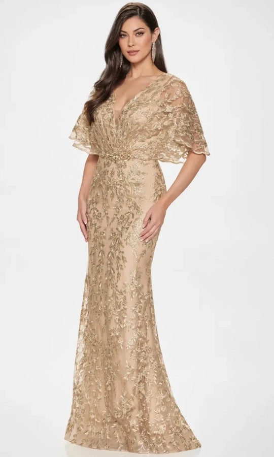 Montage by Mon Cheri M856 - Flutter Sleeve Embroidered Mermaid Gown