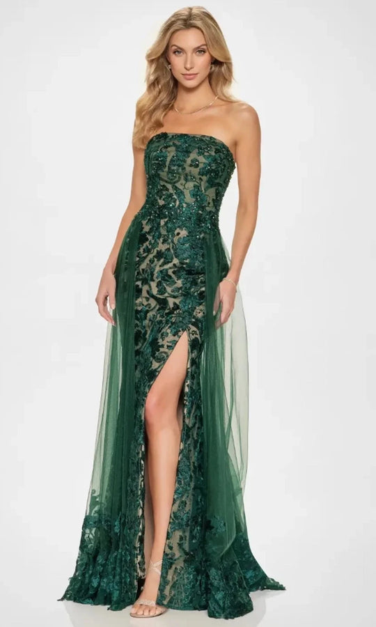 Montage by Mon Cheri M857 - Straight Across Neckline Embroidered Gown