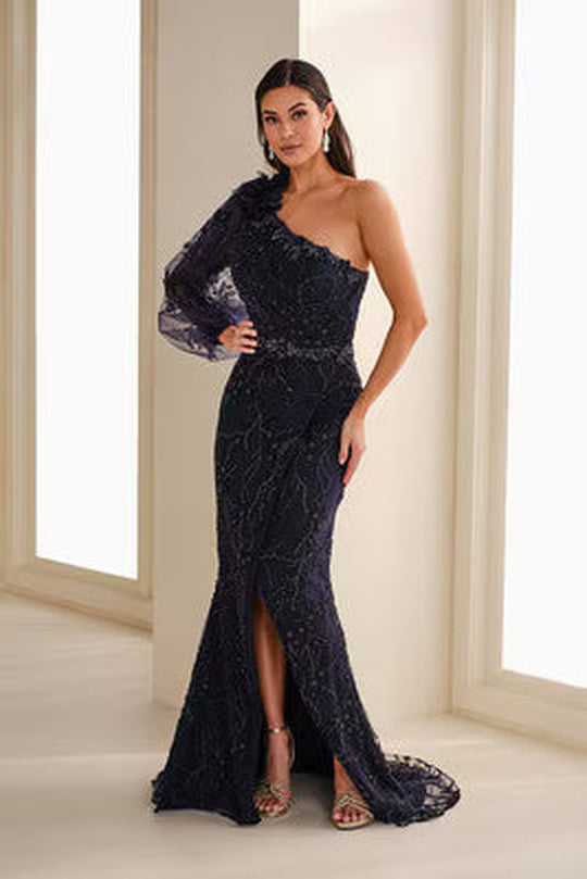 Montage by Mon Cheri M913 - Bishop Sleeve Applique Evening Dress