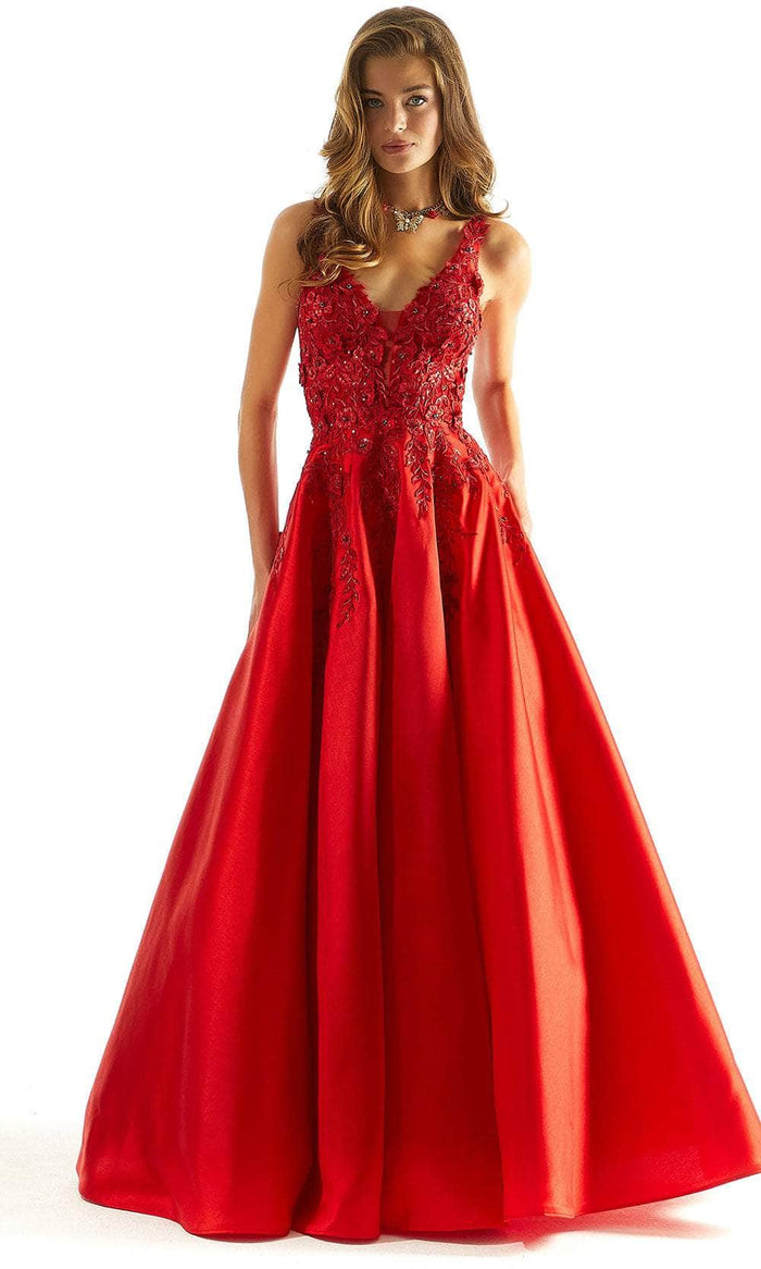 Mori Lee 49044 - Satin A-Line Prom Dress Prom Dresses 00 / Red