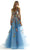 Mori Lee 49074 - Floral A-Line Prom Dress Prom Dresses 00 / Bahama Blue