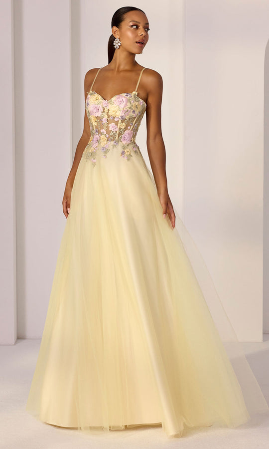 Mori Lee 49286 - Floral Applique A-Line Tulle Gown