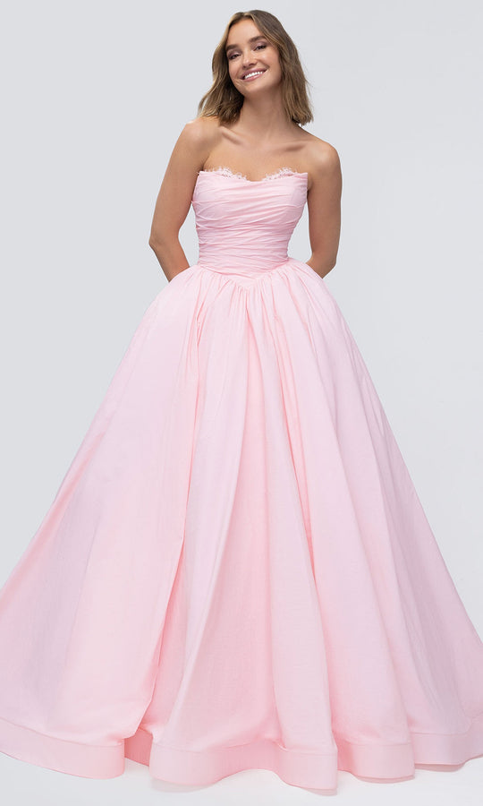 Mori Lee 49332 - Ruched Taffeta Strapless Prom Ballgown
