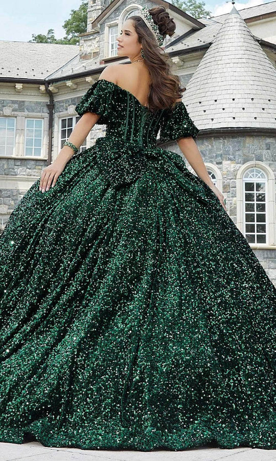 Mori Lee 60171 - Bow-Accented Back Sequin Ballgown