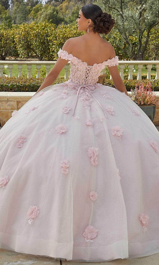 Mori Lee 60185 - Off Shoulder 3D Floral Appliqued Ballgown