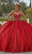 Mori Lee 60187 - Strapless Butterfly Ballgown Ball Gowns 00 / Scarlet