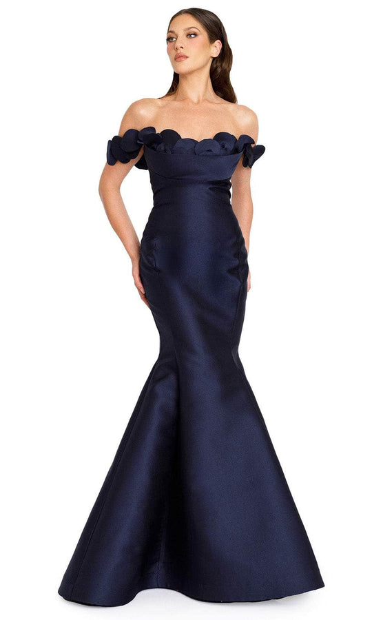Nicole Bakti 7273 - Appliqued Off Shoulder Evening Gown