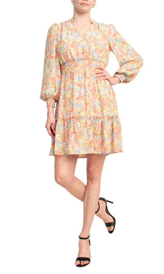 Nanette Nanette Lepore NM3S17185 - Smocked Floral Short Dress