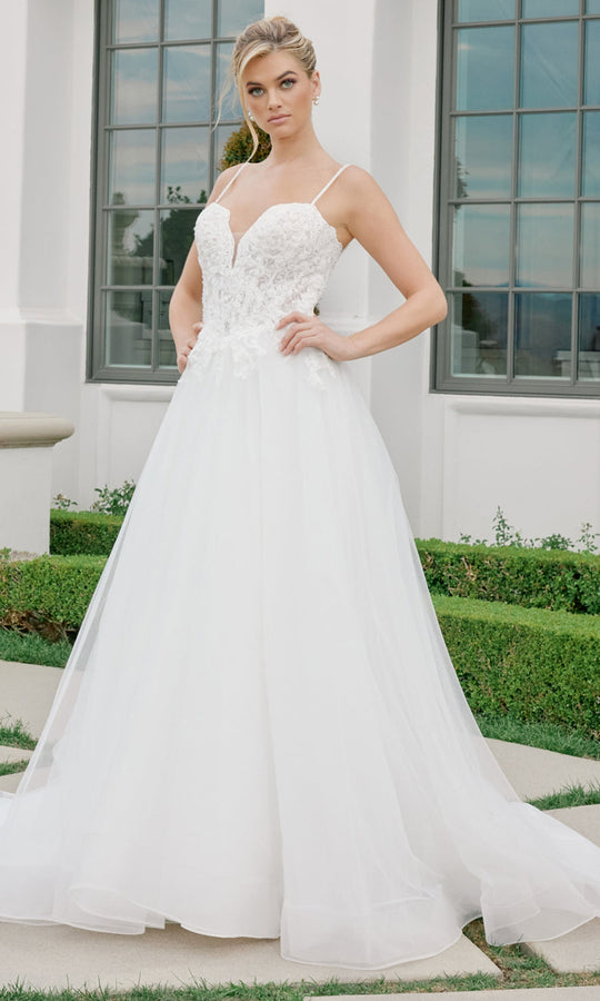 Nox Anabel JE1059 - Lace Bodice A Line Wedding Dress
