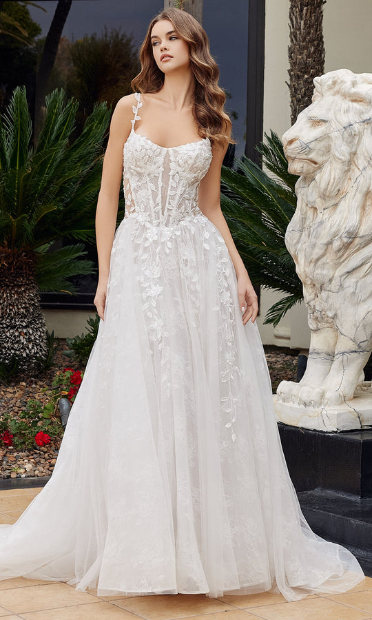 Nox Anabel JE1062L - Sheer Corset Lace Tulle Bridal Gown