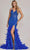 Nox Anabel C1119 - V-Neck Feathered Mermaid Prom Dress Prom Dresses 00 / Royal Blue