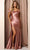 Nox Anabel E1048 - Off Shoulder Satin Evening Gown Evening Dresses 00 / Dusty Rose