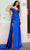 Nox Anabel E1451 - Cold Shoulder Ruched Prom Dress Prom Dresses 4 / Royal Blue