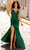 Nox Anabel F1466 - Bejeweled V-Neck Prom Dress Special Occasion Dress 4 / Emerald