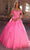 Nox Anabel H1352 - Off-Shoulder Floral Embroidered Ballgown Ball Gowns 4 / Hot Pink