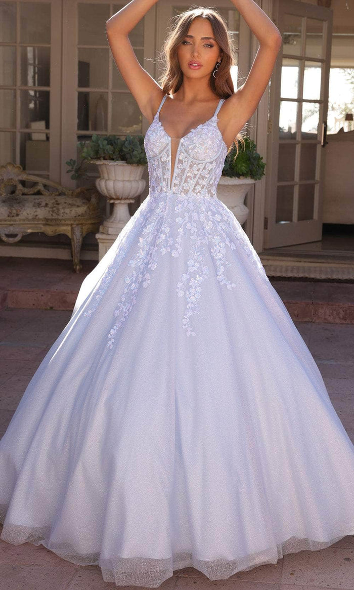 Nox Anabel H1357 - Sleeveless Corset Bodice Ballgown Special Occasion Dress 4 / Bahama Blue
