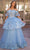 Nox Anabel H1360 - Illusion Puff Sleeve A-Line Evening Dress Special Occasion Dress 2 / French Blue