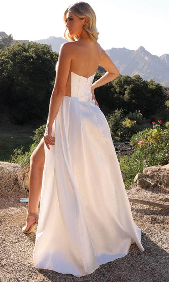 Nox Anabel JE1005 - Strapless Bustier High Slit Gown