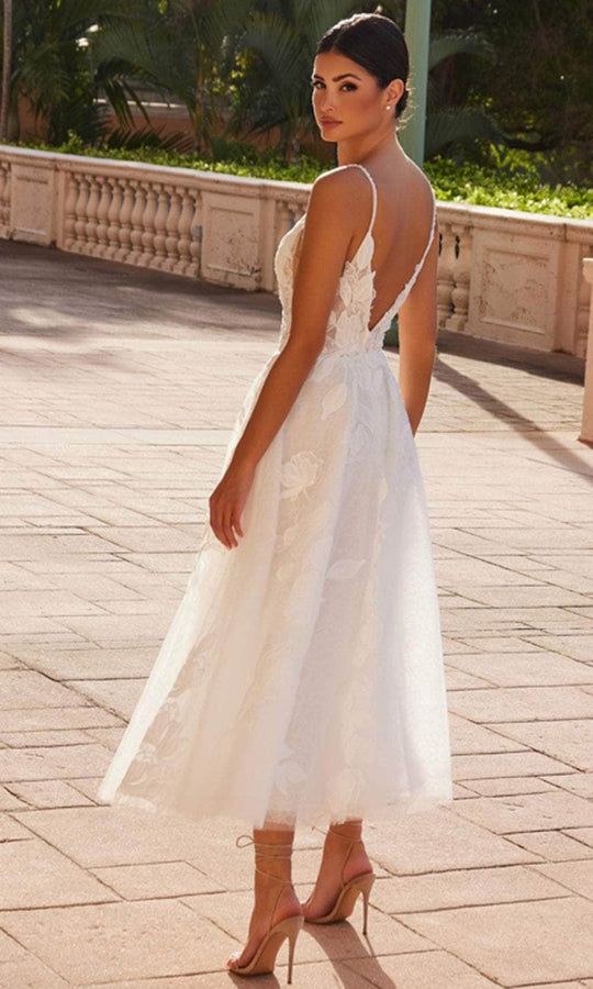 Nox Anabel JE1027 - A-Line Floral Applique Wedding Dress