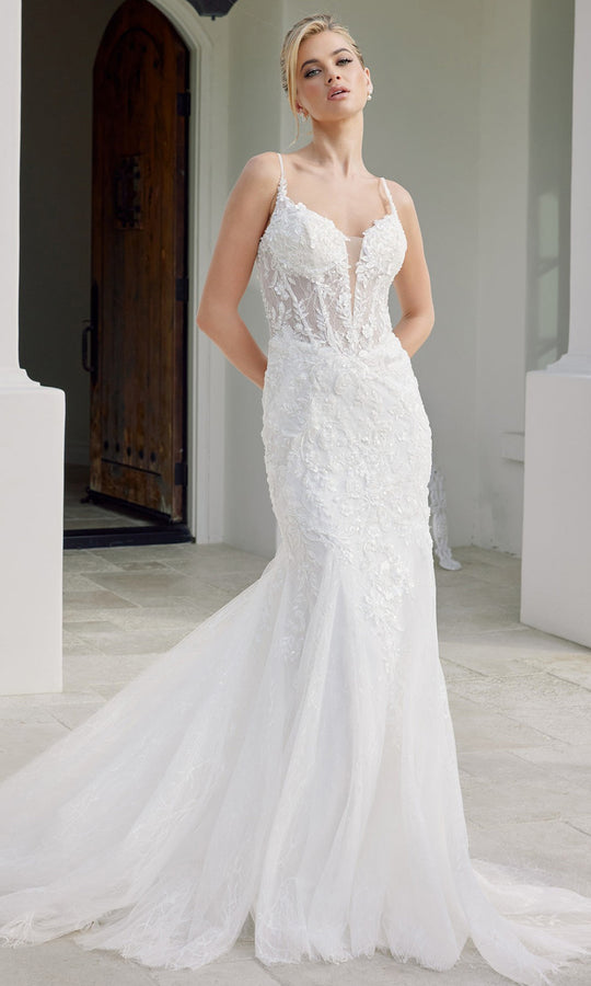 Nox Anabel JE1063L - Lace Applique Mermaid Tulle Gown