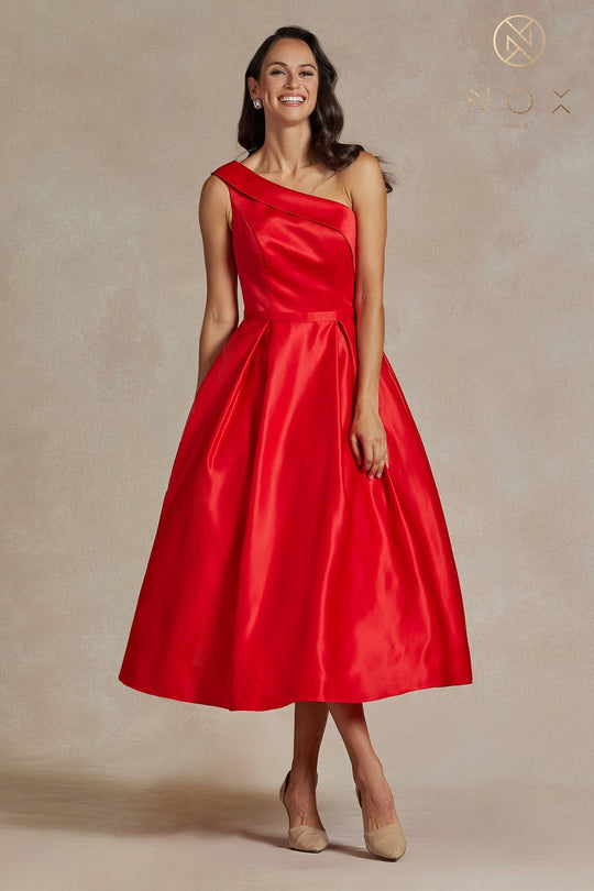 Nox Anabel JE931 - Asymmetric Pleated A-Line Formal Dress