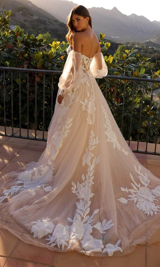Nox Anabel JE990L - Sheer Corset Ballgown with Appliques