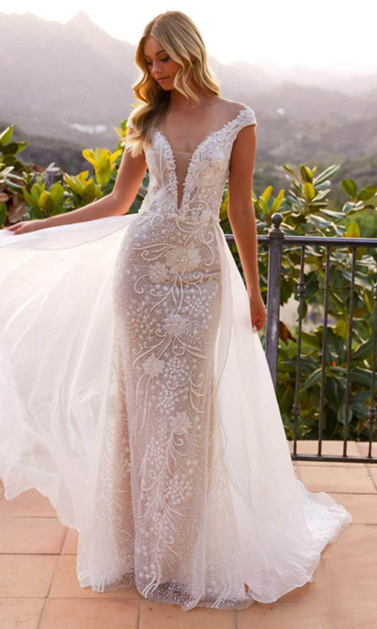 Nox Anabel JE995L - Beaded Lace Sheath Gown