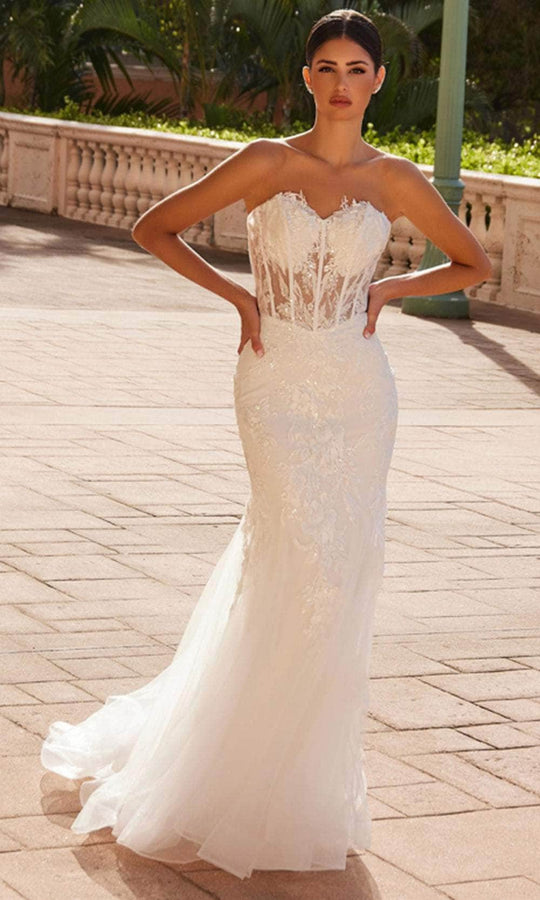 Nox Anabel JQ1038 - Strapless Tulle Sheath Gown