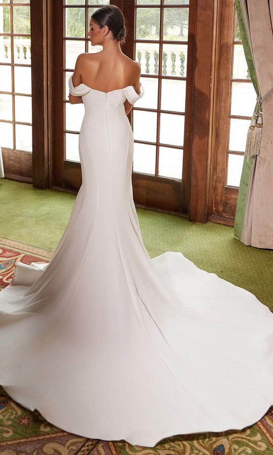 Nox Anabel JW1032 - Off-Shoulder Satin Trumpet Dress