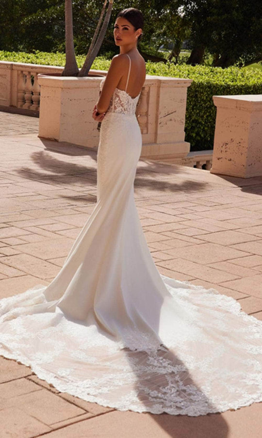 Nox Anabel JW1036L - Sheer Floral Lace Mermaid Gown