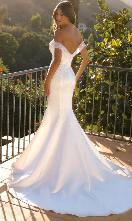 Nox Anabel JW979 - Satin Off-Shoulder Mermaid Gown