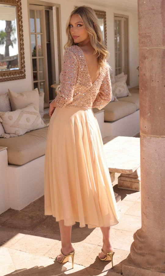 Nox Anabel MF104 - Sheer Beaded Bodice Chiffon Dress