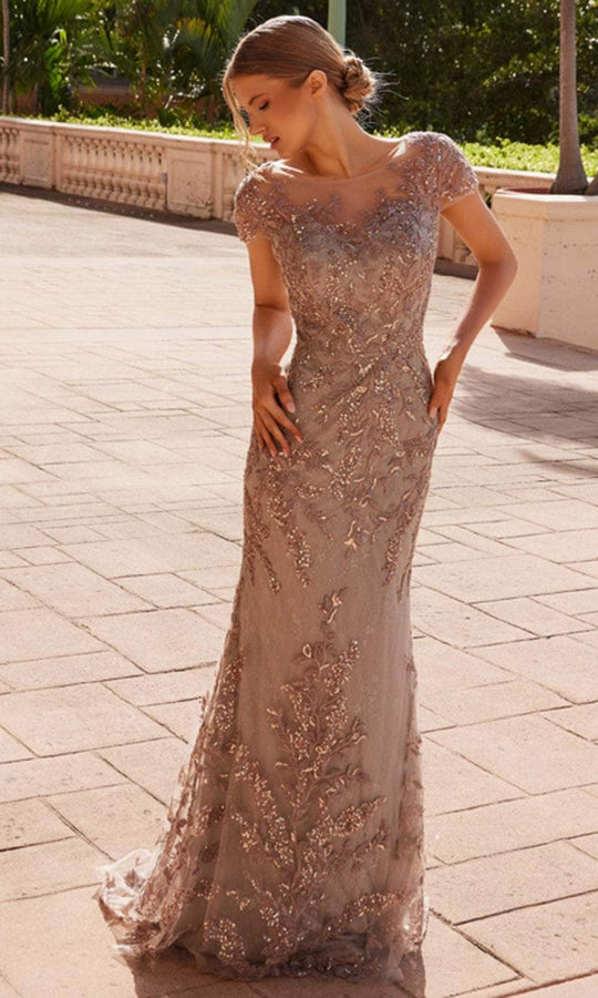 Nox Anabel MT110 - Embroidered Cap Sleeve Gown