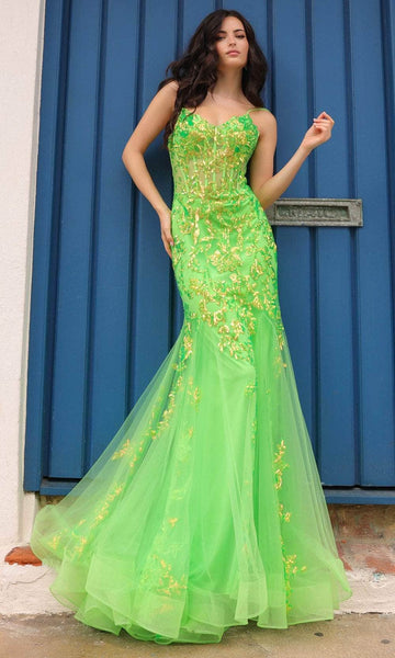 Nox Anabel Q1390 - Floral Sequin Trumpet Prom Dress – Couture Candy