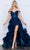Nox Anabel R1299 - Lace Tiered Prom Dress Special Occasion Dress 0 / Navy Blue