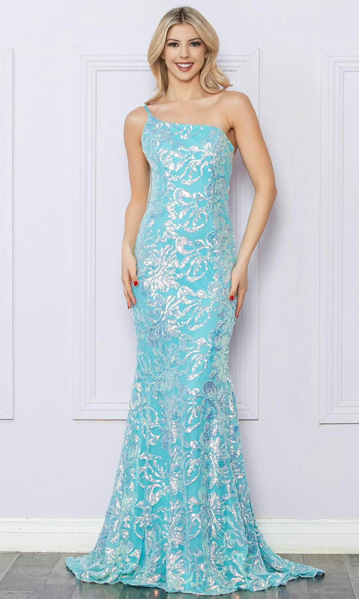 Nox Anabel R1308 - Sequined One Shoulder Prom Dress Special Occasion Dress