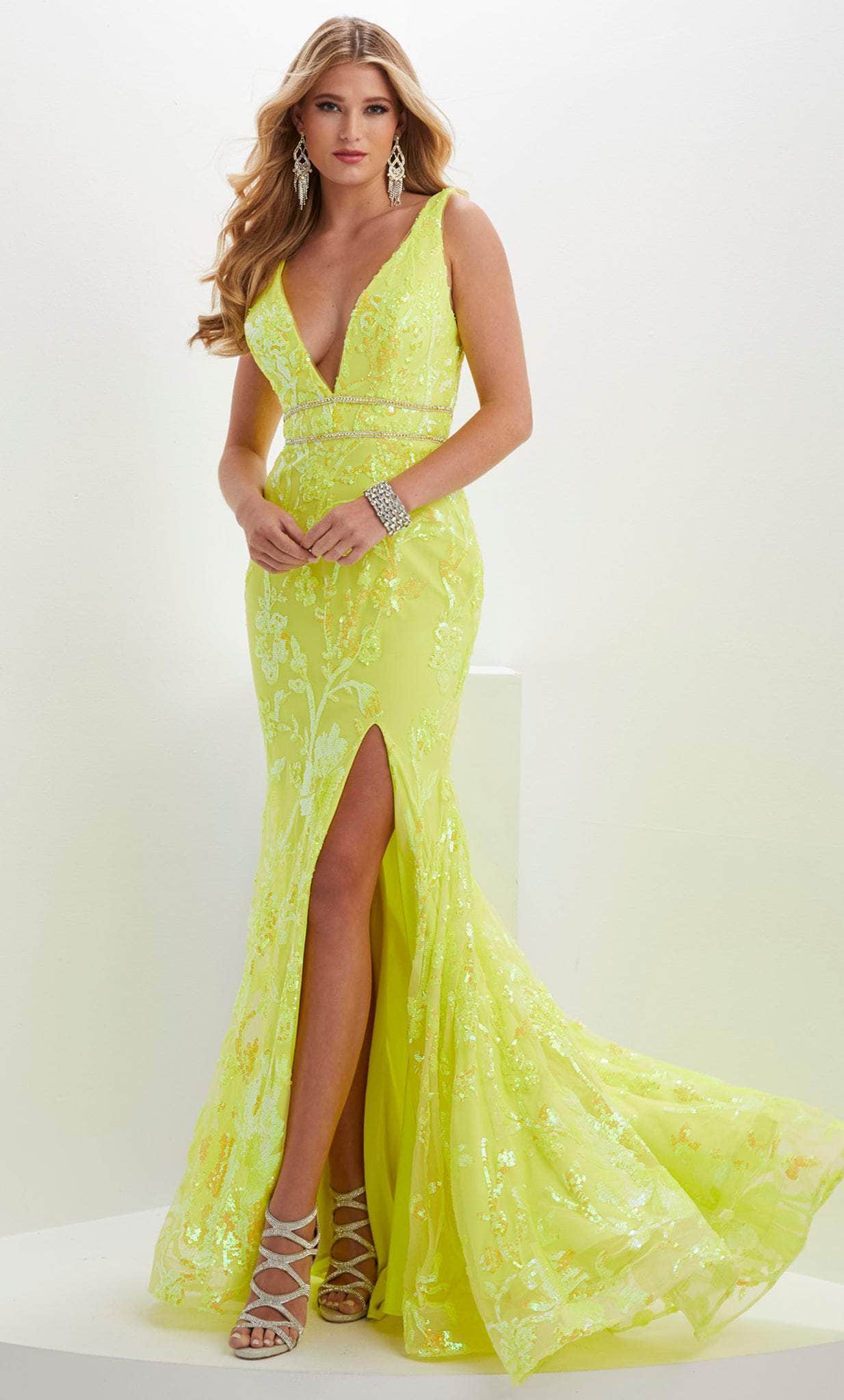 Panoply 14124 - Sequin Plunging Evening Gown – Couture Candy