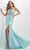 Panoply 14144 - Halter Beaded Lace Evening Gown Evening Dresses 0 / Aqua