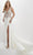Panoply 14151 - Beaded Plunging V-Neck Evening Gown Prom Dresses 0 / Ivory