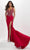 Panoply 14151 - Beaded Plunging V-Neck Evening Gown Prom Dresses 0 / Red