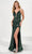 Panoply 14171 - Plunging Sequin Evening Gown Evening Dresses 0 / Emerald